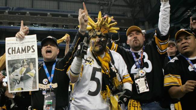 Steelers fans celebrate after Super Bowl XL