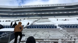 Penn State Students Shovel Out Beaver Stadium Ahead Of Outdoor Hockey Game Against Michigan State