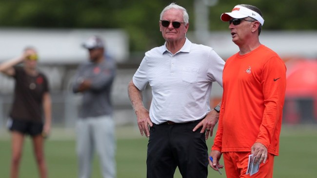 Cleveland Browns owner Jimmy Haslam and defensive coordinator Jim Schwartz