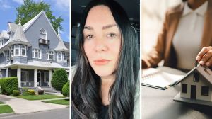 boomer retirement home (l) woman shares boomer struggles of selling homes (c) realtor studying why homes arent selling (r)