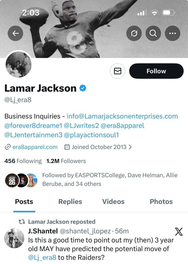 Lamar Jackson retweet