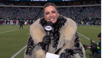 Erin Andrews’ Ridiculous Fur Coat Becomes A Meme During Eagles/Niners Game