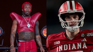 Lil Uzi Vert Shows Up To National Championship In Indiana Gear After Being Invited By Fernando Mendoza
