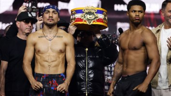 MSG Threatens To Ban Anyone Involved In Wild Brawl Between Devin Haney’s Team & Tiger Johnson At Teofimo Lopez-Shakur Stevenson Weigh-Ins In NYC