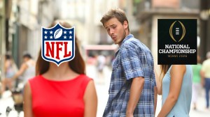 weekend memes NFL vs College Football joke