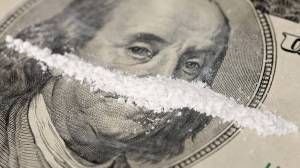 cocaine on 100 dollar bill