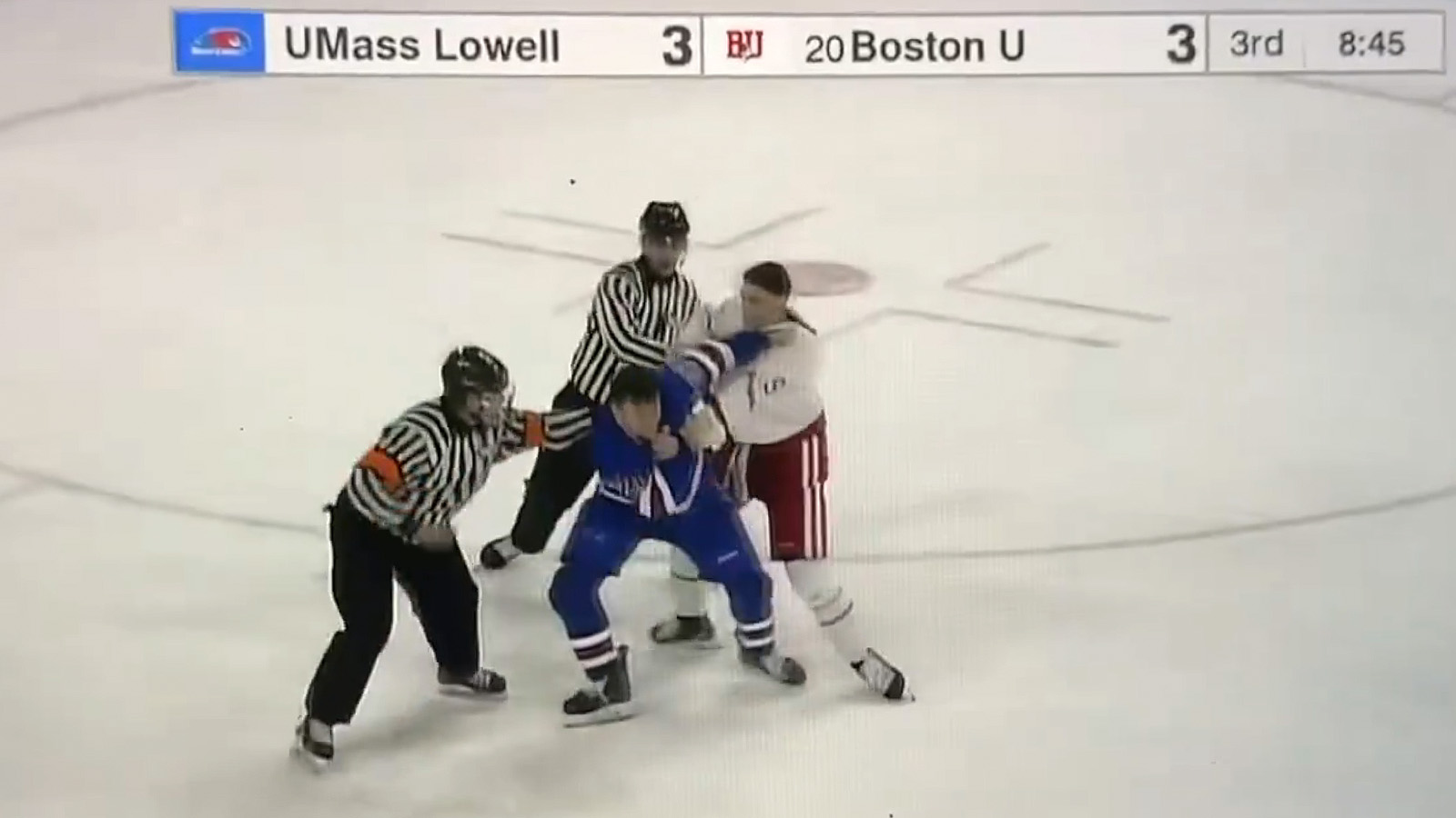 NHL Prospect With Boxing Background Throws Huge Haymakers During Electric Boston College Hockey Brawl