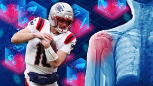 Drake Maye Shoulder Injury Update Super Bowl Practice Throw Range Of Motion