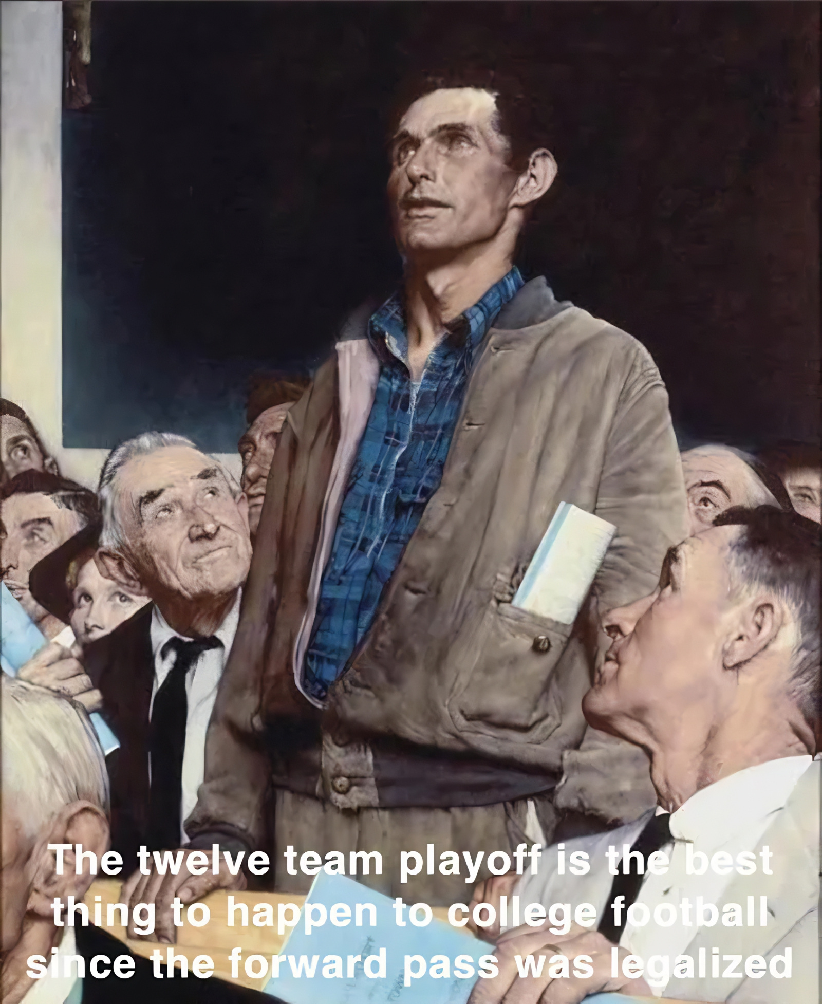 funny meme about 12 team college football playoffs