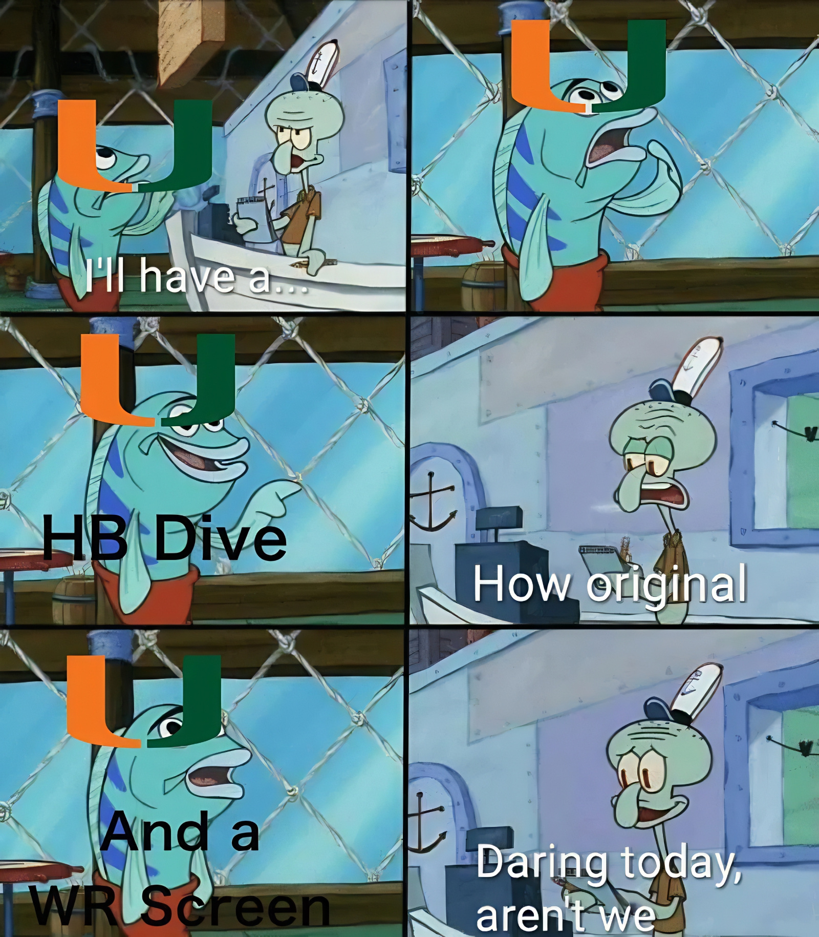 college football playoffs meme boring Miami offense