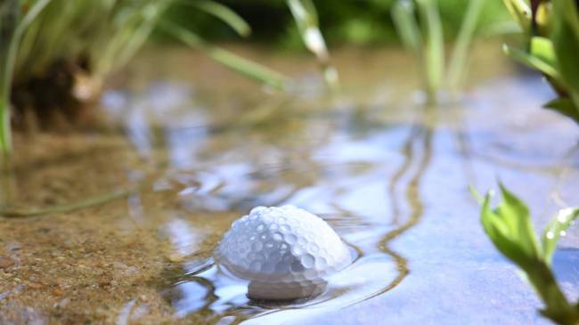 golf ball in water