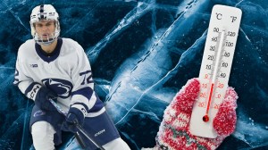 Penn State Outdoor Hockey Beaver Stadium Ice Conditions Freezing Temperature Crack
