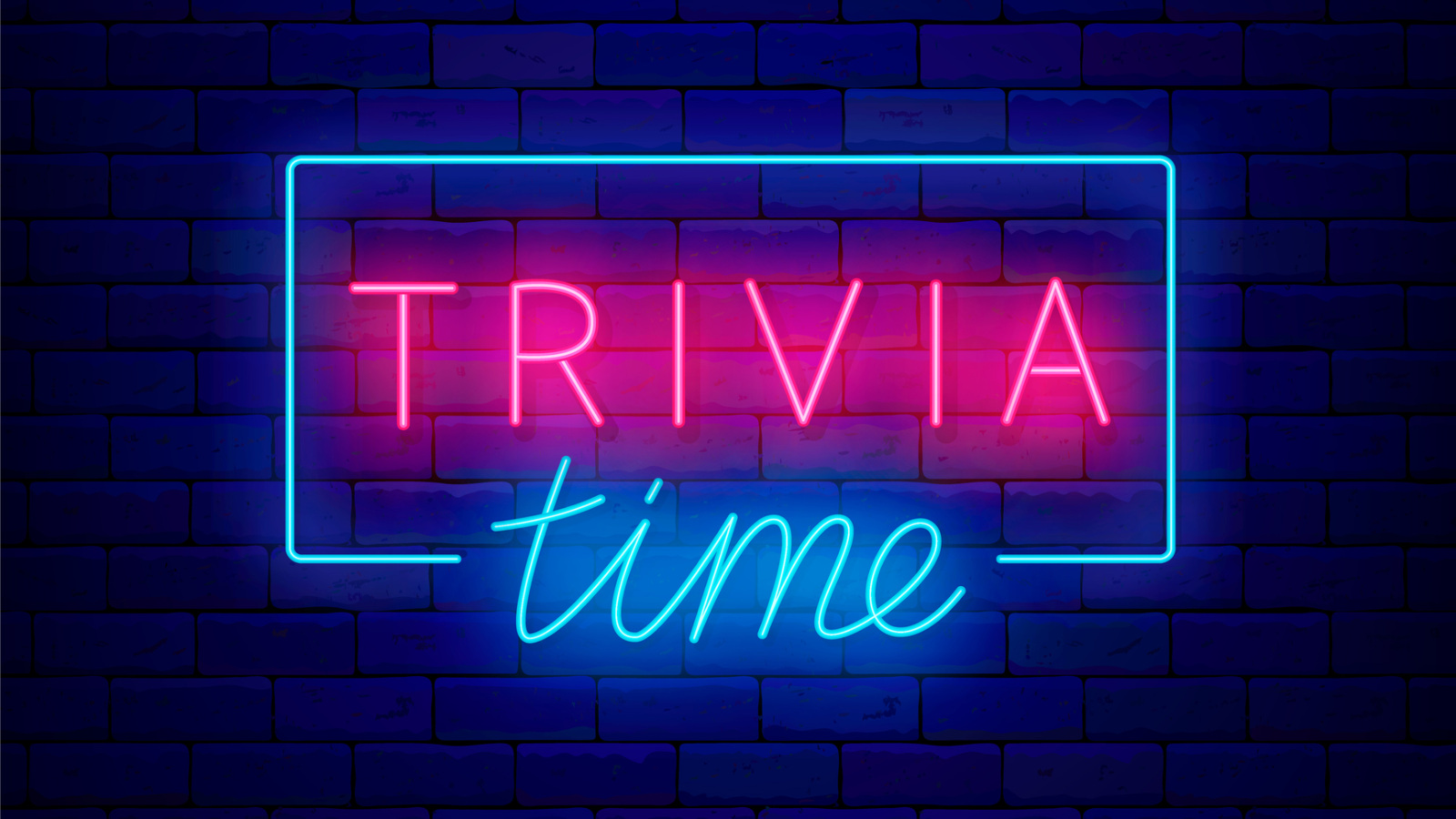 trivia time neon sign