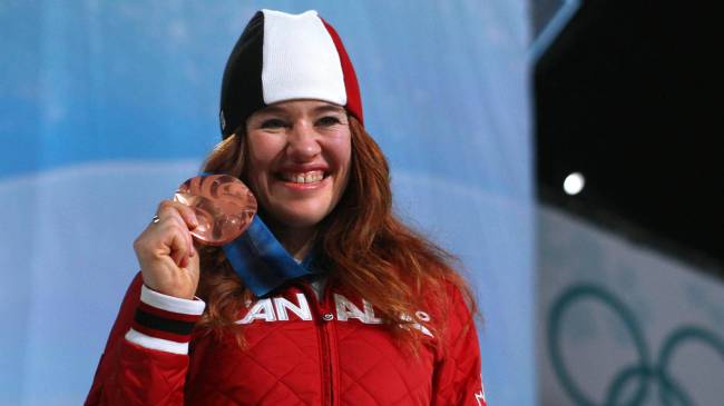 Canada speed skater Clara Hughes with bronze at 2010 Olympics