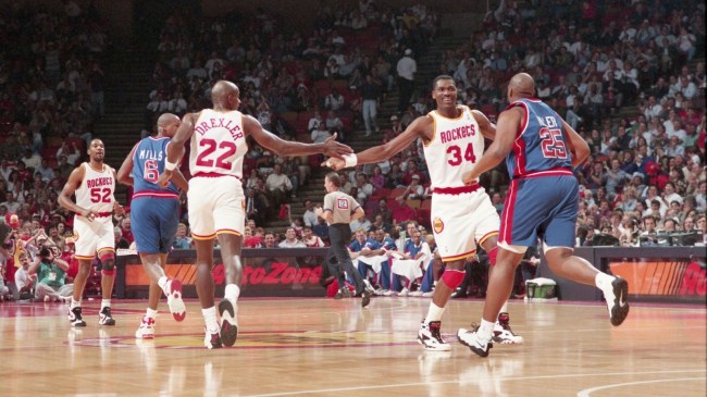Clyde Drexler Houston Rockets Hakeem Olajuwon