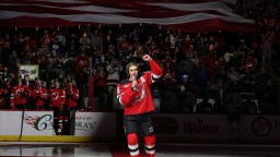 Team USA’s Jack Hughes Gets Standing Ovation In First Game Back In New Jersey After Winning Gold Medal
