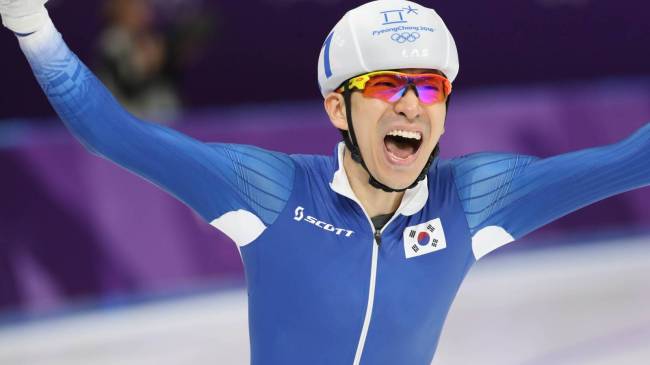South Korean speed skater Seung-Hoon Lee at 2018 Winter Olympics