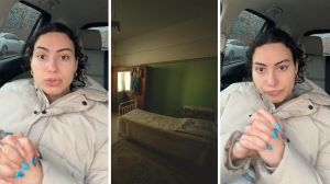 womans share room issues (l) room rental (c) upset woman (r)