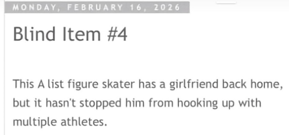 A-list figure skater cheating olympics