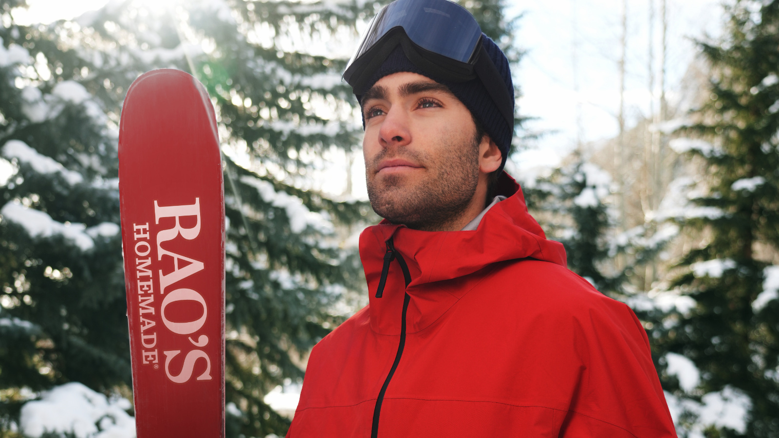 Team USA freestyle skier Alex Hall holding skis