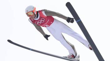 American Ski Jumper Collides With Leaf Blower While Barreling Down Ramp At Winter Olympics