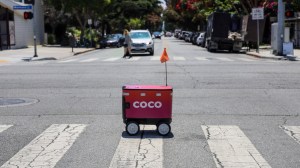 Coco food delivery robot in Los Angeles, California