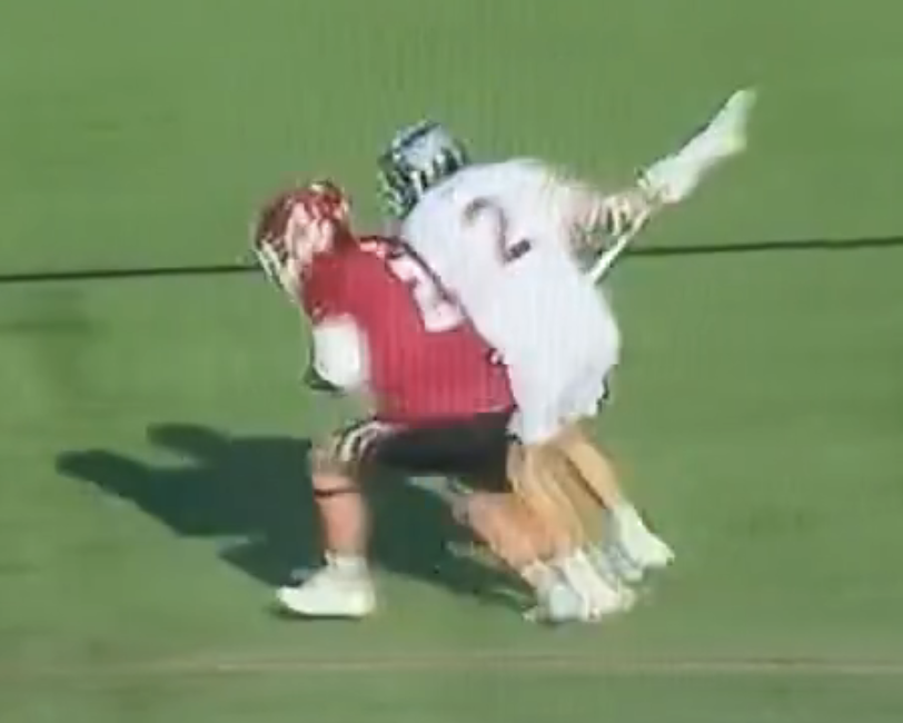 College lacrosse illegal body check
