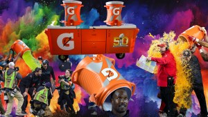 Super Bowl Gatorade bath shower composite image