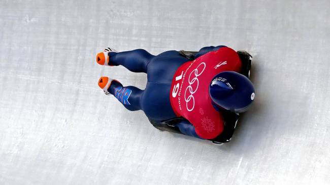 Great Britain skeleton racer Jerry Rice at Winter Olympics