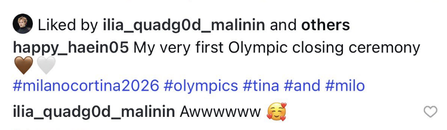 Ilia Malinin Lee Hae-In Dating Instagram