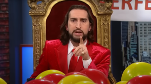 nick wright red suit