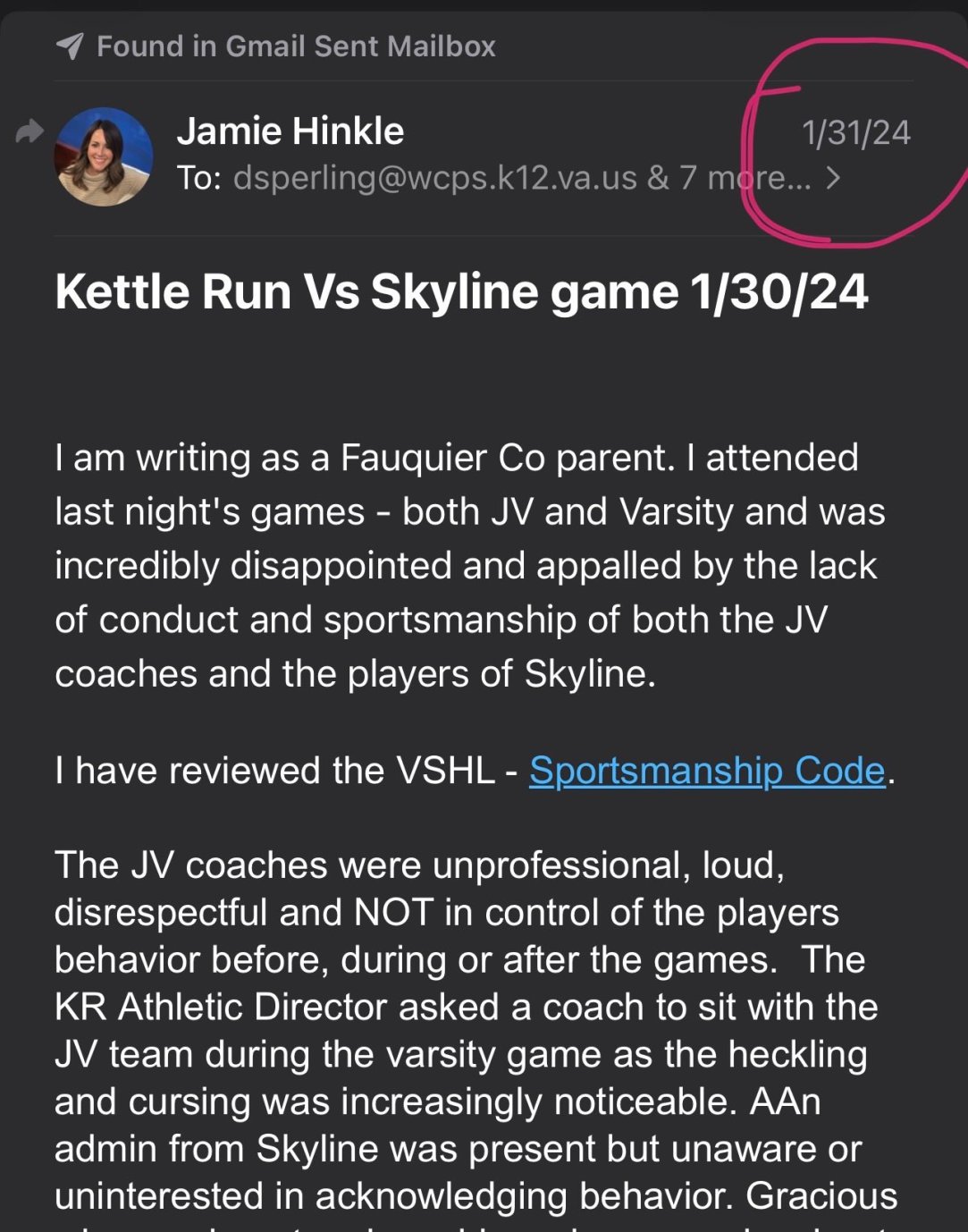 Skyline High School Basketball Behavior