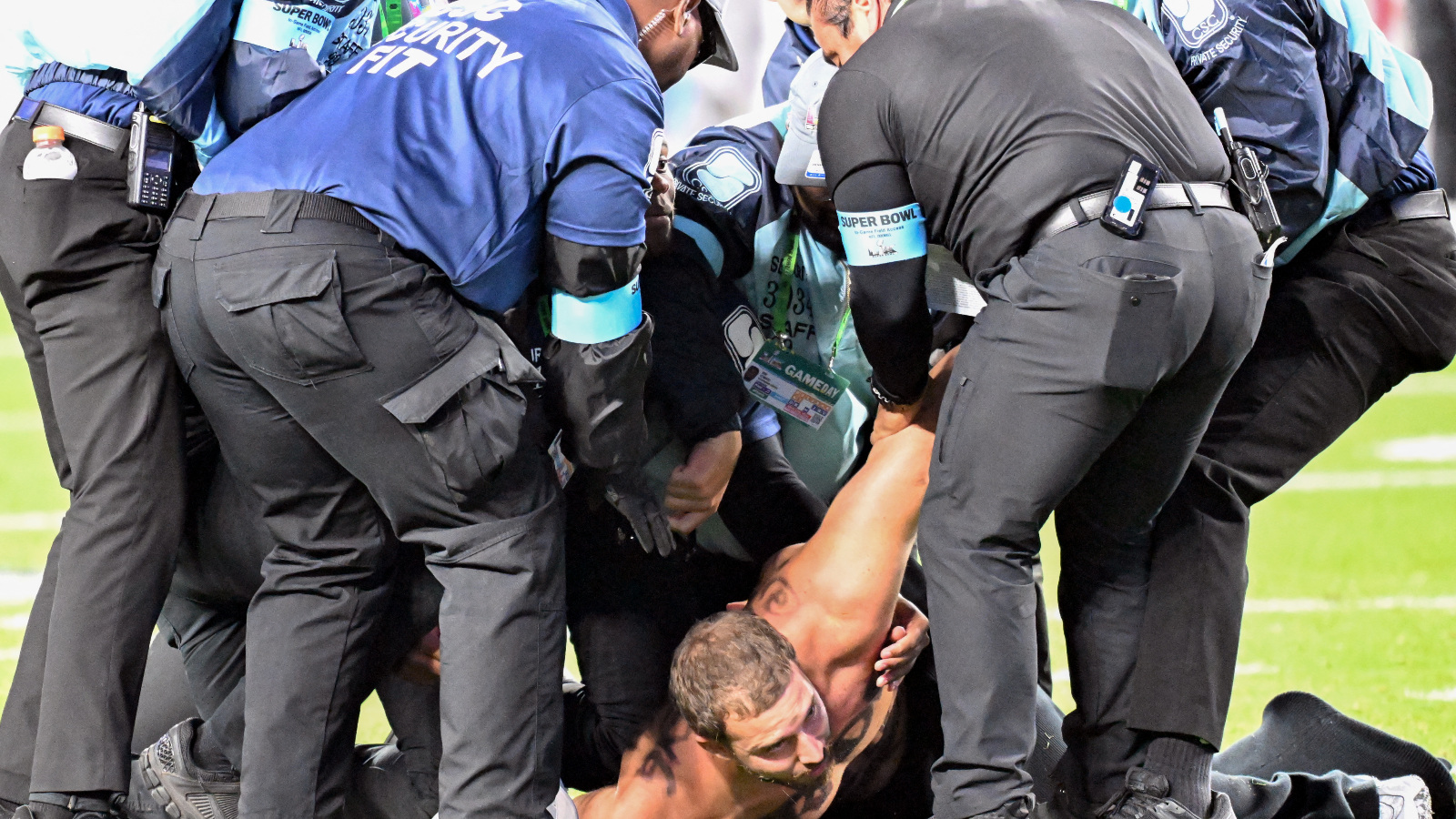 Super Bowl LX streaker Alex Gonzalez caught by security