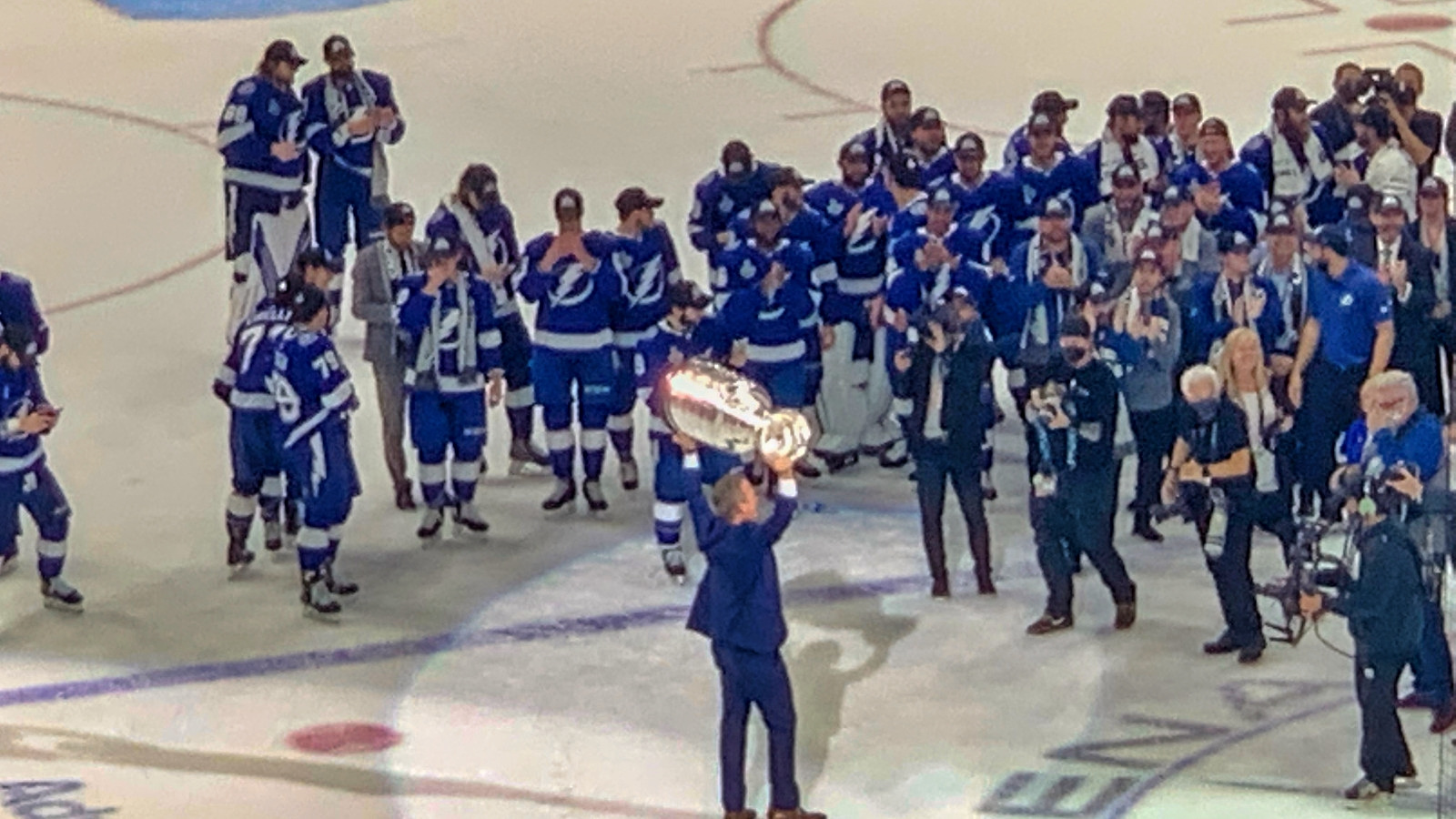 Tampa Bay Lightning celebrating Stanley Cup win
