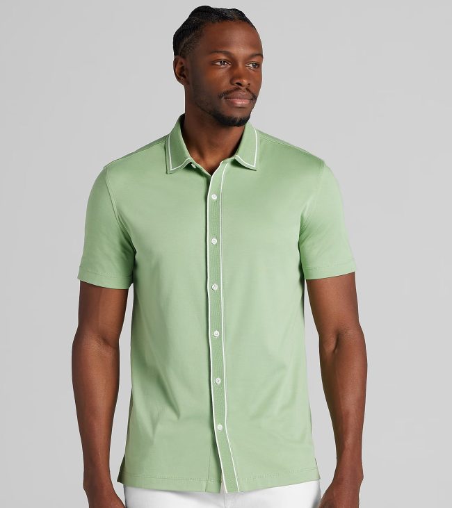Joseph Abboud Cotton Modal Short Sleeve Button Up on sale at Men's Wearhouse