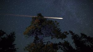 Meteor in sky