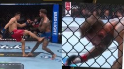 UFC Fighter Throws Up After Getting Kicked In The Nuts At UFC 326