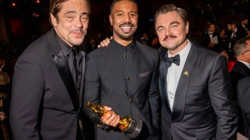 Michael B. Jordan Celebrated Oscar Win By Hugging Leonard DiCaprio, Partying With Fans At California In-N-Out Restaurant