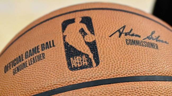 NBA logo on basketball