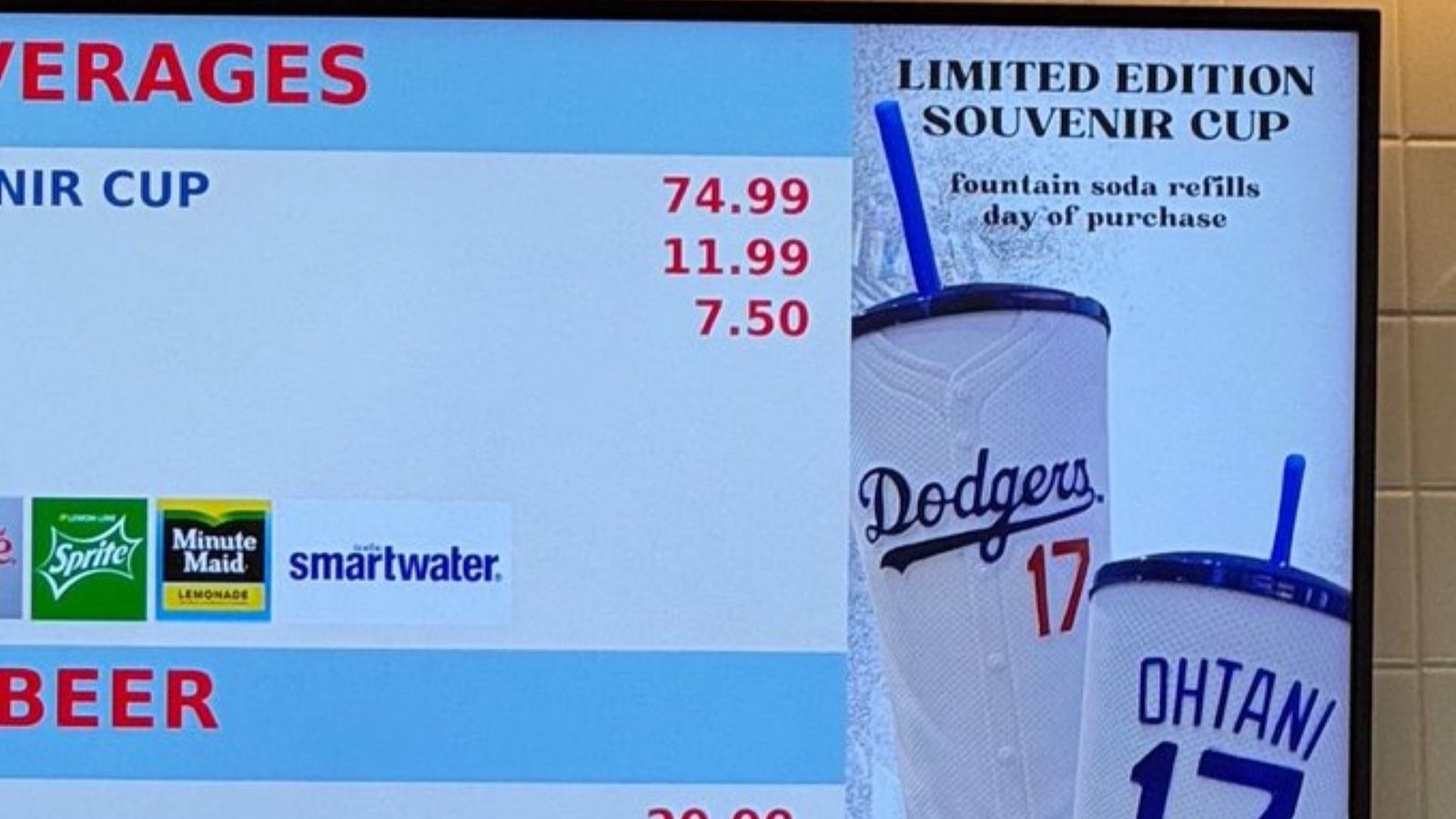 Dodgers Sell  Shohei Ohtani Souvenir Cup