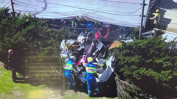 IndyCar Driver Scott McLaughlin Goes Flying Through Fence In Terrifying Practice Crash