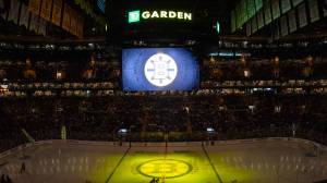 Jumbotron at TD Garden during Boston Bruins game