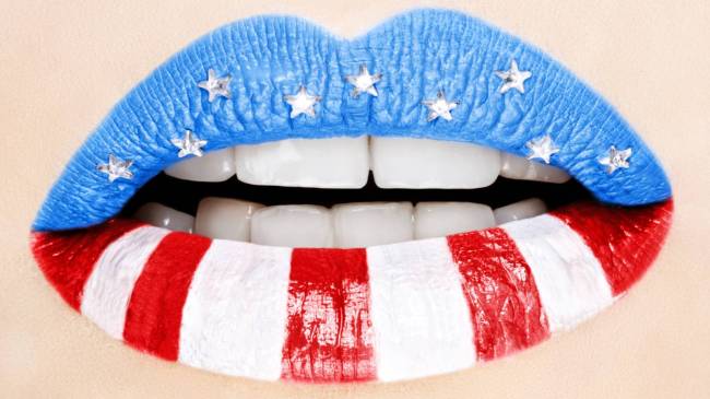 American flag lipstick