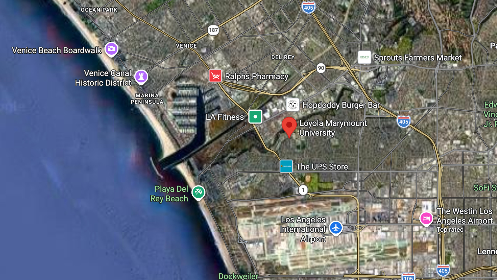 Loyola Marymount proximity to the beach