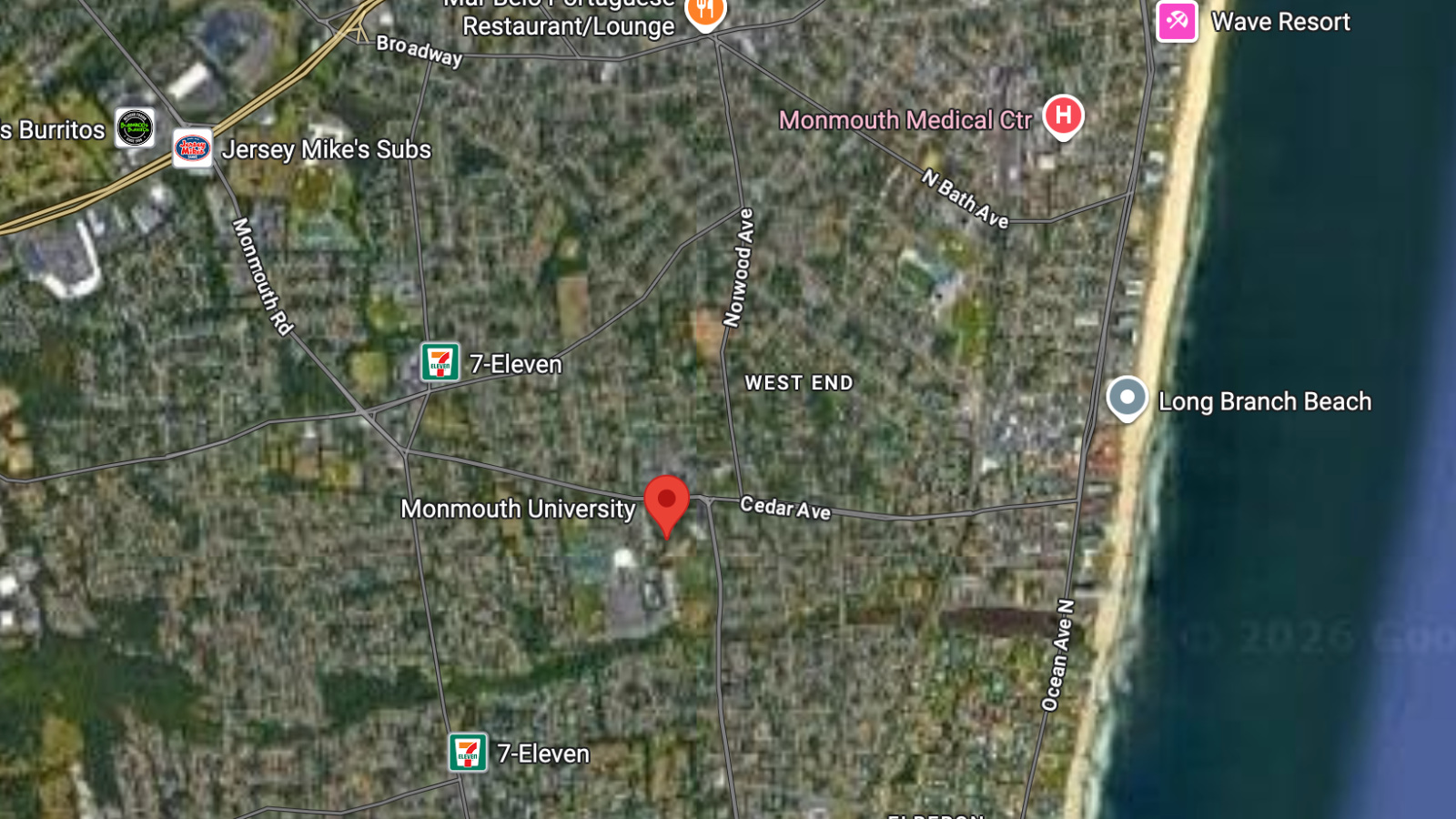 closest colleges to the beach Monmouth University