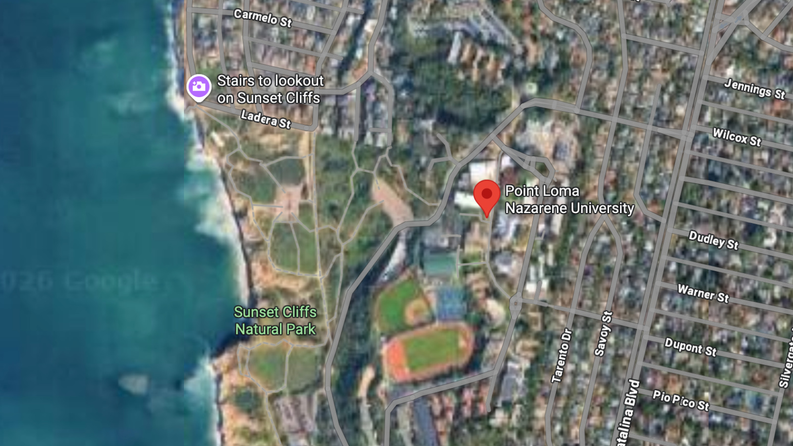 Point Loma Nazarene University closest colleges to the beach