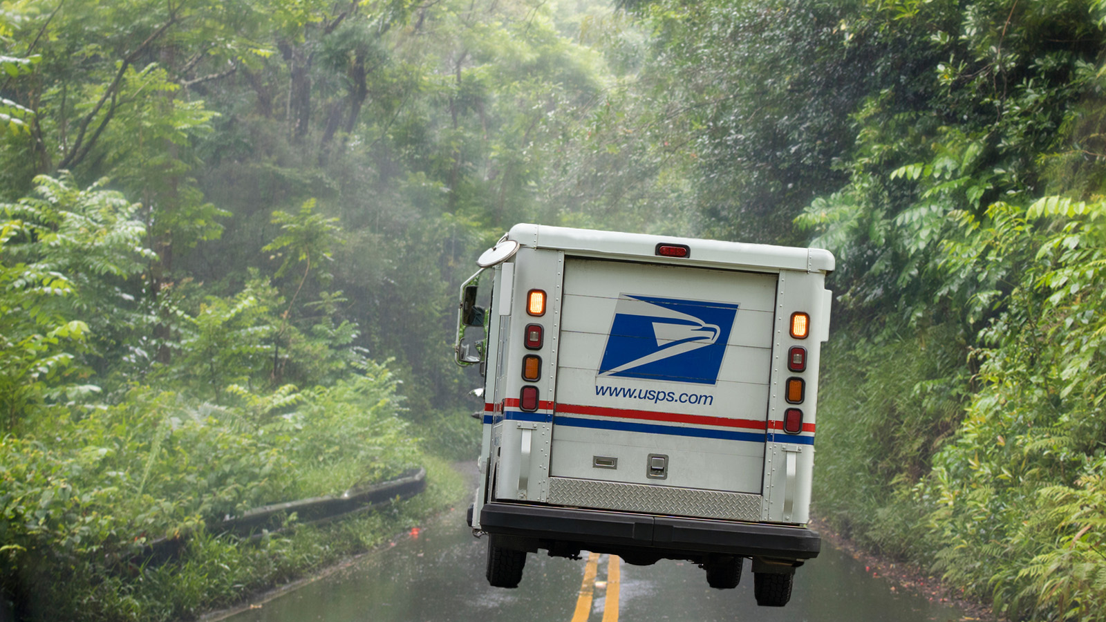 USPS Mail Trucks Forced To Navigate Collapsed Roads With Hawaii Underwater From Monster Six-Day Storm
