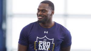 Notre Dame RB Jeremiyah Love at pro day