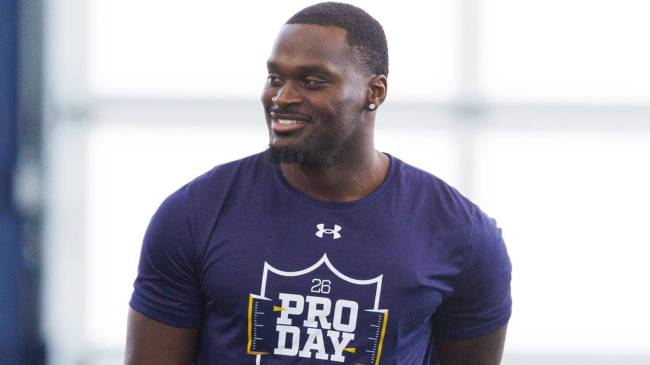 Notre Dame RB Jeremiyah Love at pro day