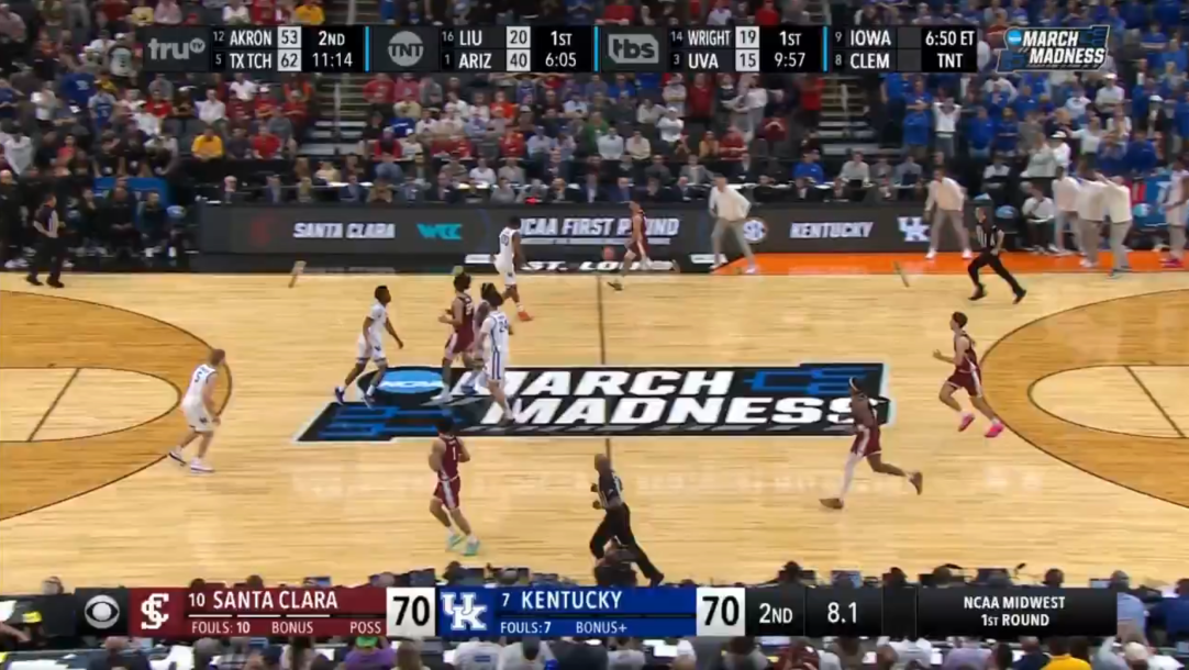 Kentucky Santa Clara Buzzer-Beater Timeout Herb Sendek Referee Otega Oweh